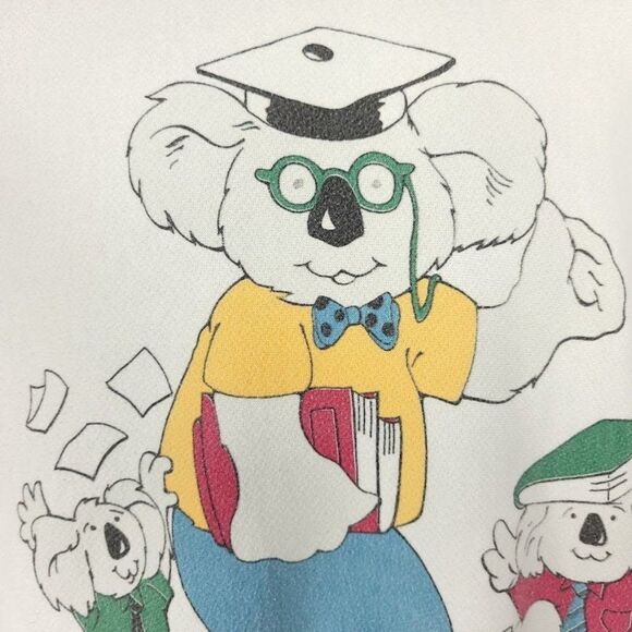 Australia Koala Sweatshirt Vintage 80s School Education Scholar Mens Size Small - Picture 2 of 7